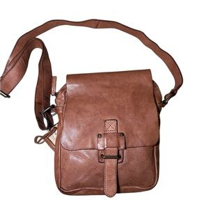 NWT Harbour 2nd Marlies Leather Crossbody Bag - Cognac Brown Boho Messenger